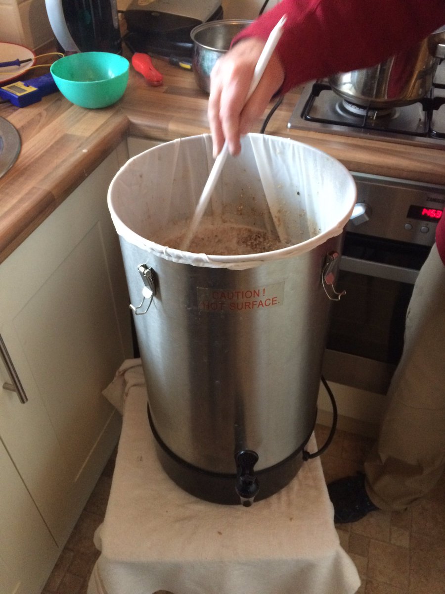 tusters's tweet image. Collision Course Black IPA brew day.