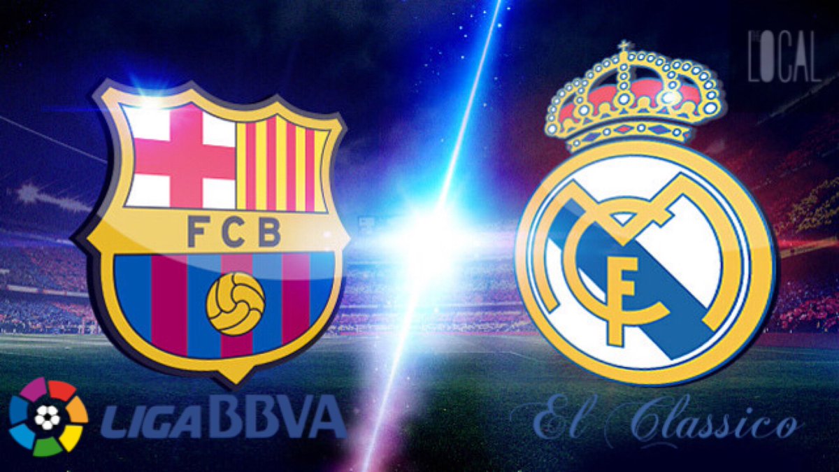 TheLocalBanus's tweet image. El Classico @TheLocalBanus ⚽️

     BARCALONA  v  REAL MADRID 
                          16:15
   #TheLocal #ElClassico #Football
