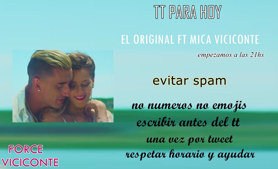 forcendsmicaela's tweet photo. el tt para hoy 21hs "EL ORIGINAL FT MICA VICICONTE" para difundir y seguir sumando visitas! Rt y difundir💫 https://t.co/0LprONzjJF