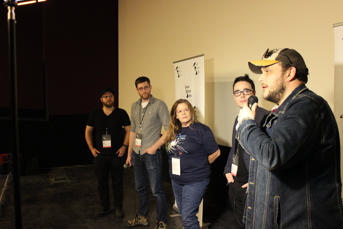 OtherWorldsATX's tweet photo. The first night of #Otherworlds2016 finished with @snax hosting a Q&amp;A with the @Populace_Film &amp; #BearsDiscoverFire filmmakers!!! https://t.co/1YNC5kYgUG