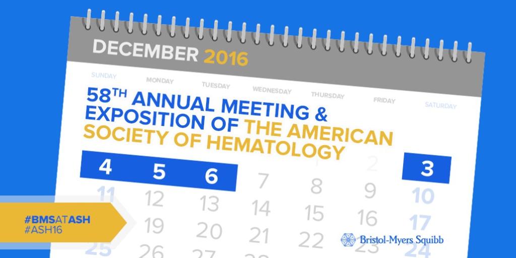 BMSSverige's tweet photo. #BMS är på den årliga internationella kongressen för hematologer, ASH, 3-6 december. #BMSatASH #ASH16 https://t.co/M0HJwh8bPA