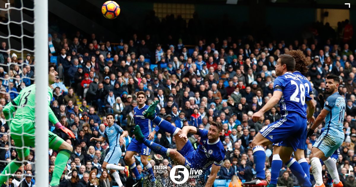 5liveSport's tweet photo. No player has scored more #PL goals past Thibaut Courtois than his #CFC teammate Gary Cahill!

Two own goals for Cahill https://t.co/6bQsr2RAA2