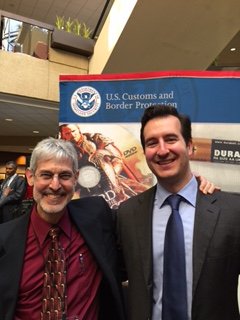 CustomsMobile's tweet photo. Finished @CustomsBorder #ECTS2016 Fri - great to connect w/ so many, like @tjmaxx @DHLAmericas @pier1! Pic w/ Seth, Trade Agreements Branch. https://t.co/EG8jKZPOzD