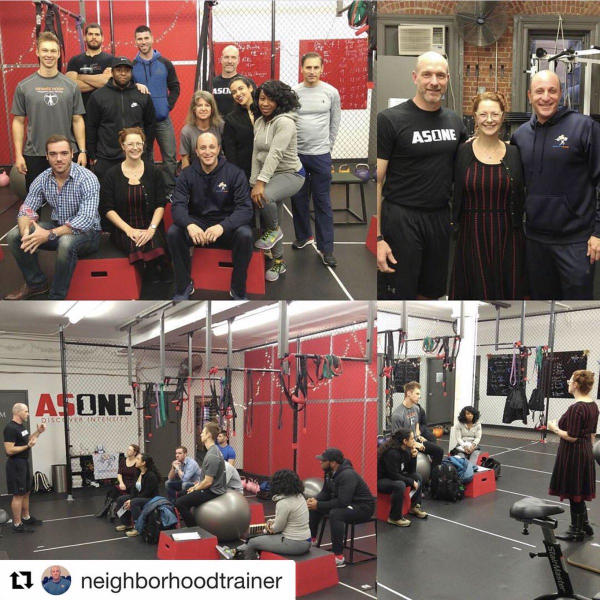 AsOneFitness's tweet photo. It was a pleasure having @NghbrhdTrainers with us yesterday! Building a strong community is crucial in this industry! Thank you! https://t.co/6NgmPDXyrf