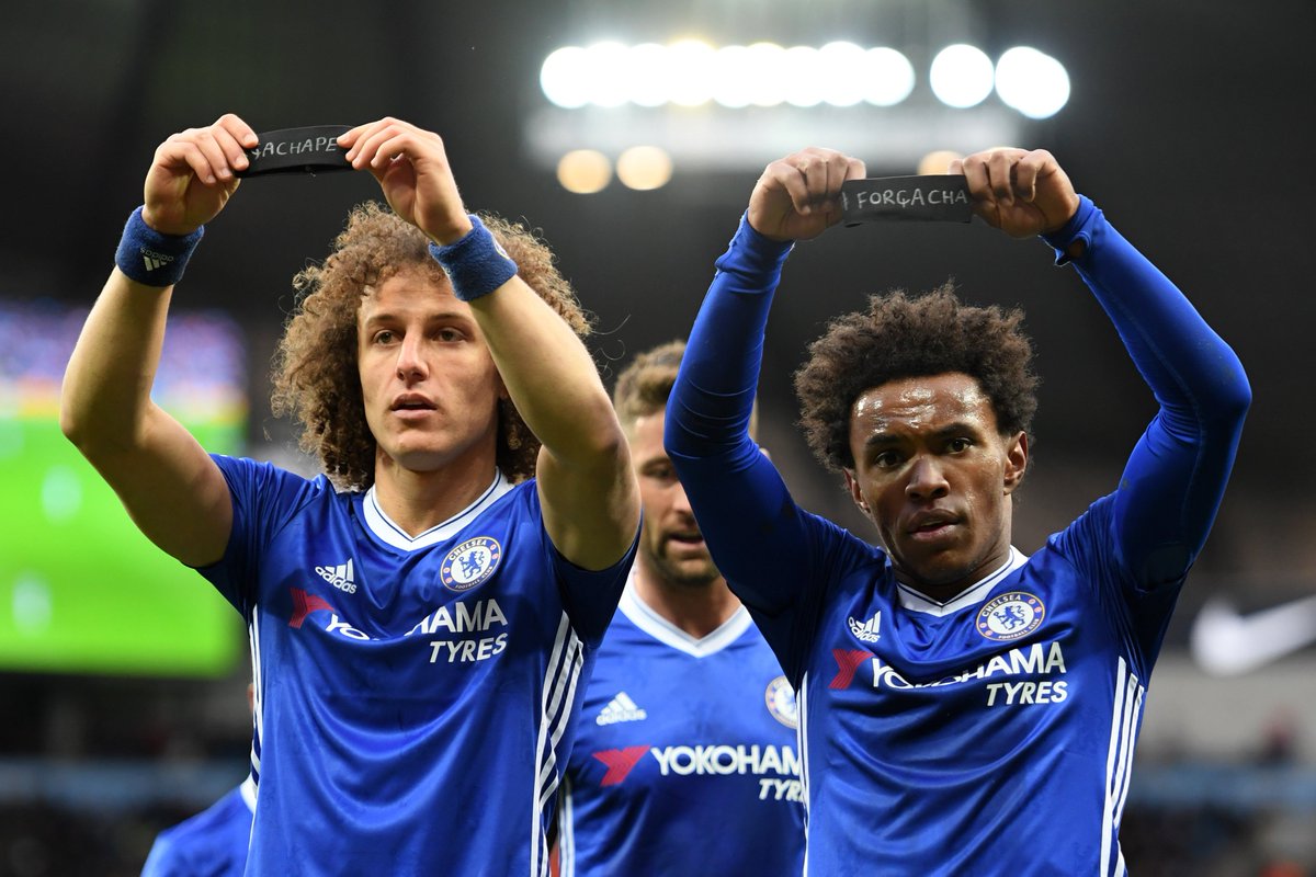 ChelseaFC's tweet image. .@DavidLuiz_4 and @willianborges88 

#ForçaChape