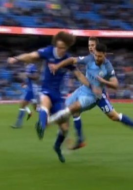 JD_Fletch's tweet image. Disgusting leg-breaker from Aguero. Not the first time he's gone for @DavidLuiz_4 either.