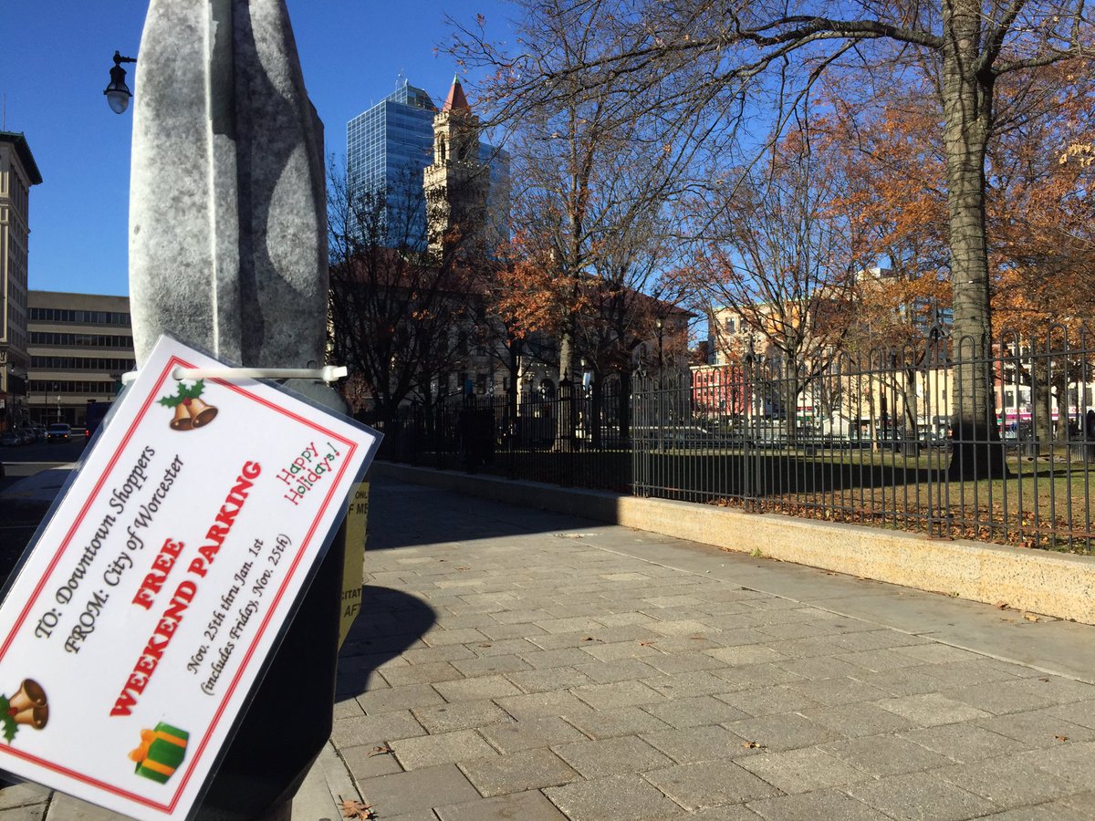 brm90's tweet photo. Free weekend #parking in downtown #Worcester; right near the #icerink! Thanks, @TweetWorcester! #EdAugustus rocks. @chamberworc https://t.co/5zeiQdekzO
