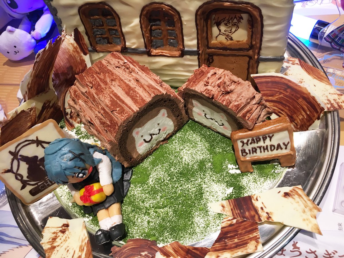 usagi_anime's tweet photo. チノの誕生日をさらに特製ケーキでお祝いします！
名付けてブッシュ・ド・ノエルならぬブッシュ・ド・ティッピー？
ケーキの断面を見てみると… #gochiusa #チノ生誕祭 https://t.co/ZeRVKK6tvC