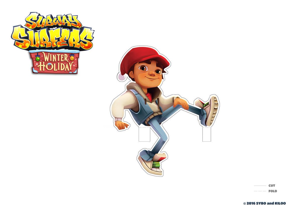 Subway Surfers on X: The Subway Surfers have a little gift for you! :D  Print, cut and fold this paper decoration for your Winter Holiday:    / X