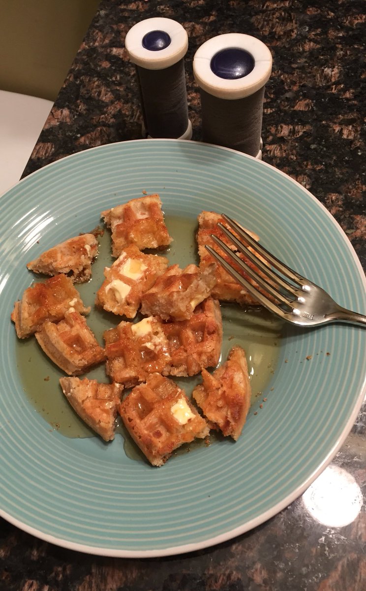 My fiancé told me that I couldn't eat a waffle and curl my hair at the same time. Challenge accepted.