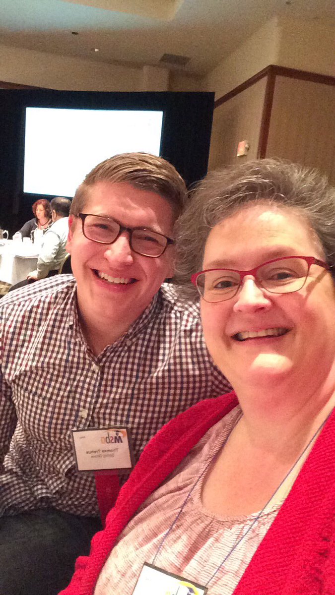 BauerKarlaJ's tweet photo. @trehus & @BauerKarlaJ standing up for public education @mnmsba #MSBADelegateAssembly https://t.co/zgrgA0PKwr