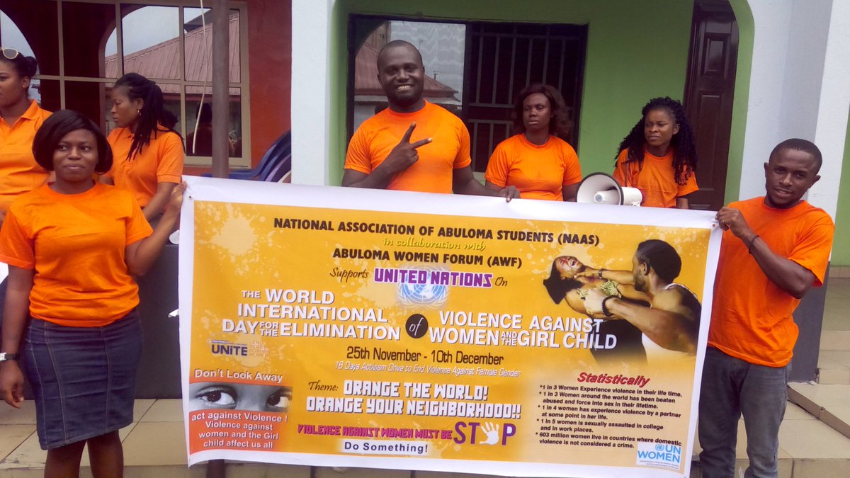 GoldenIbama's tweet photo. December 3rd 2016
National Association of Abuloma Students in collaboration with Abuloma Women Forum support the United Nations to STOP VAW. https://t.co/s2JQTQdFZb