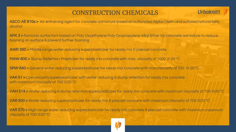 Dugargroupnet's tweet photo. #Urbaknitt range of #Construction #Chemicals #India consists of #PCE products for superior perfomance
For Info e-mail: praveen@urbaknitt.com https://t.co/B6H2Nc4E2H