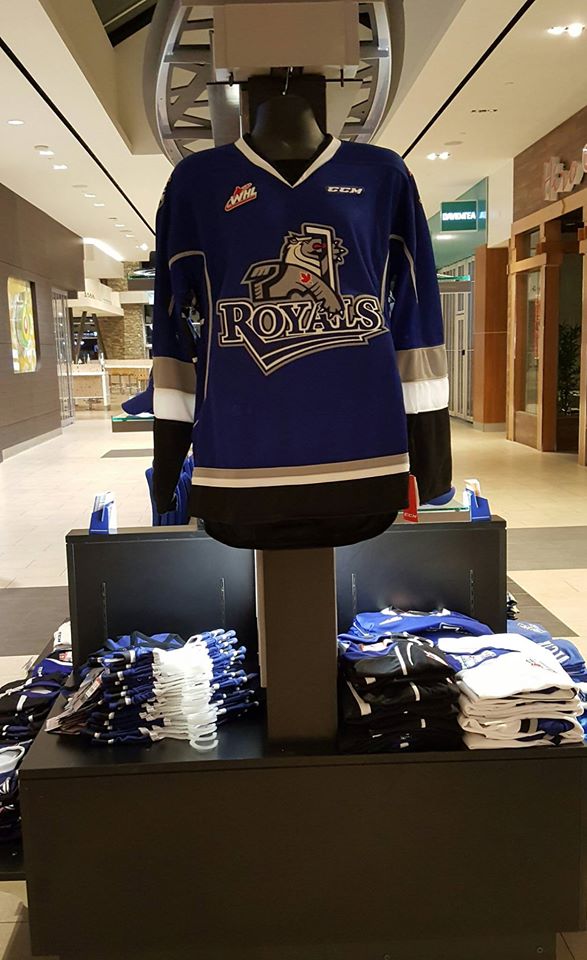 victoriaroyals's tweet photo. Come check out all 3 types of our jerseys at our Hillside kiosk! A jersey makes the perfect gift for your favorite hockey fan. #TrueBlue https://t.co/xecMsszjOg