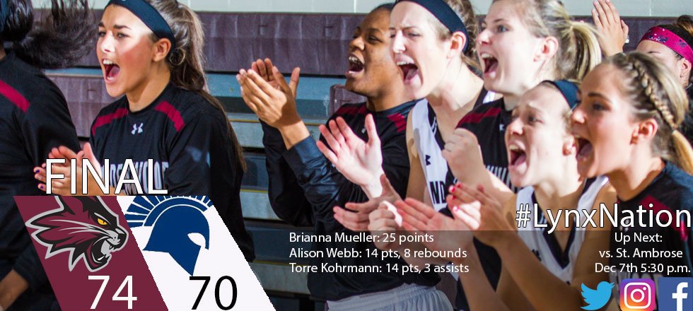 LindenwoodLynx's tweet photo. THAT'S A WINNER! @LUBellevilleWBB outscores @MBUAthletics 29-17 in the 4th quarter to give them a four point win! #LynxNation https://t.co/JNJpNMX2Hc