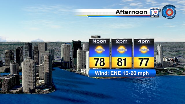 This afternoon in #SouthFlorida... nice & breezy. High temps in the lower 80s #FLwx https://t.co/EIbDWqvbBw