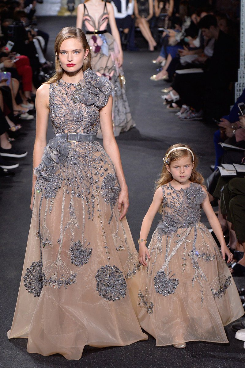 FashionweekNYC's tweet photo. Mother &amp; Daughter wearing @ElieSaabWorld Couture is so ADORABLE 😍😍😍 https://t.co/D7m4qFUZpo