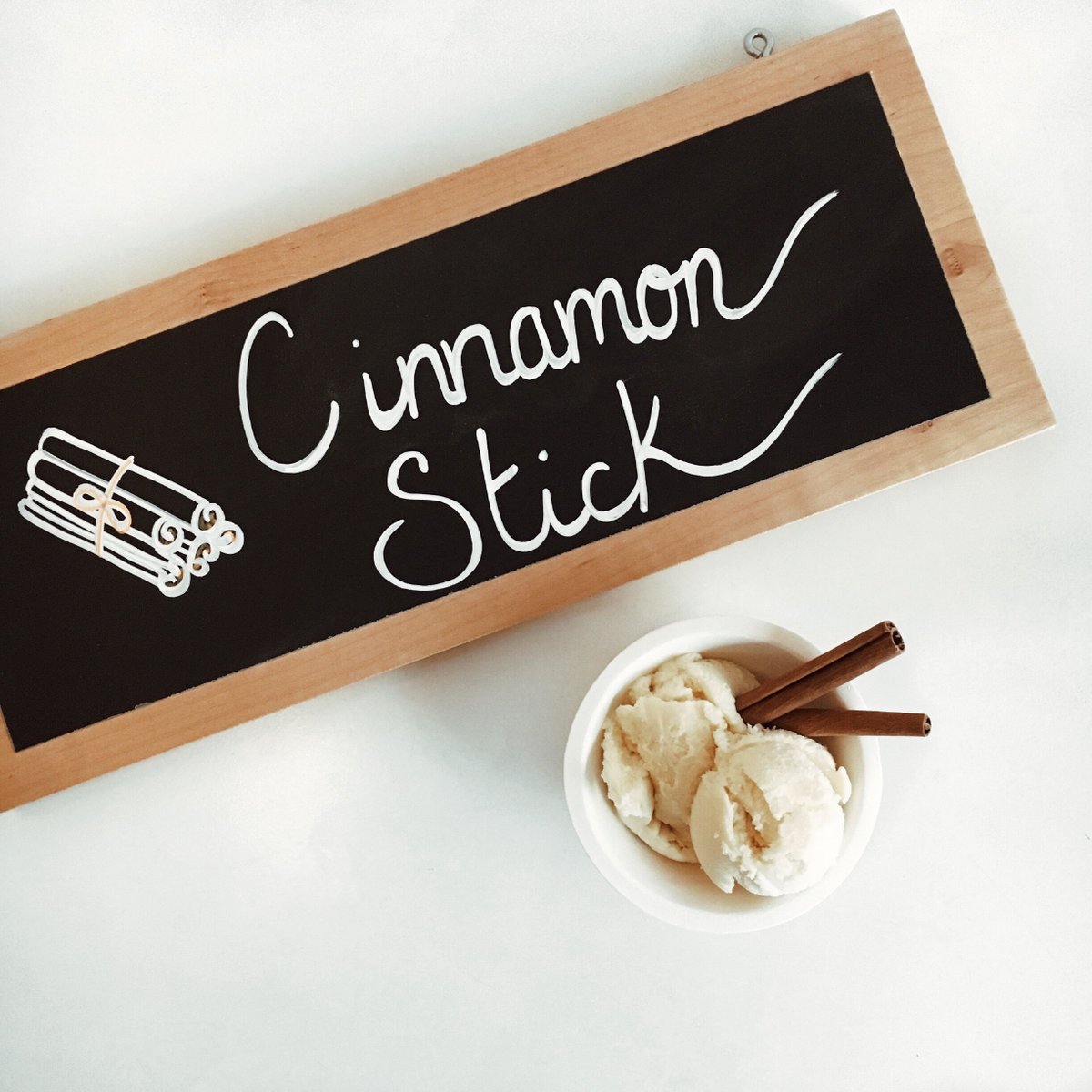 Cinnamon ice cream is back for the season.  Shop is open til 9:30pm all weekend! #madefromscratch #farmtocone #organicsugar #local