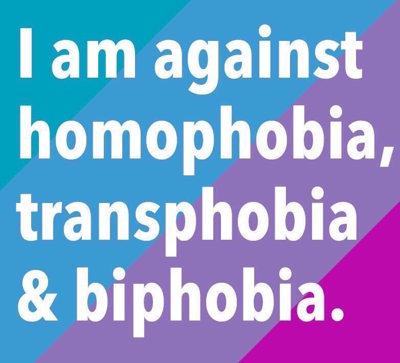 DrRonHolt's tweet photo. I am against #homophobia, #transphobia, and #biphobia. 

Retweet if you are, too. #LGBT https://t.co/bMYkxecXwO