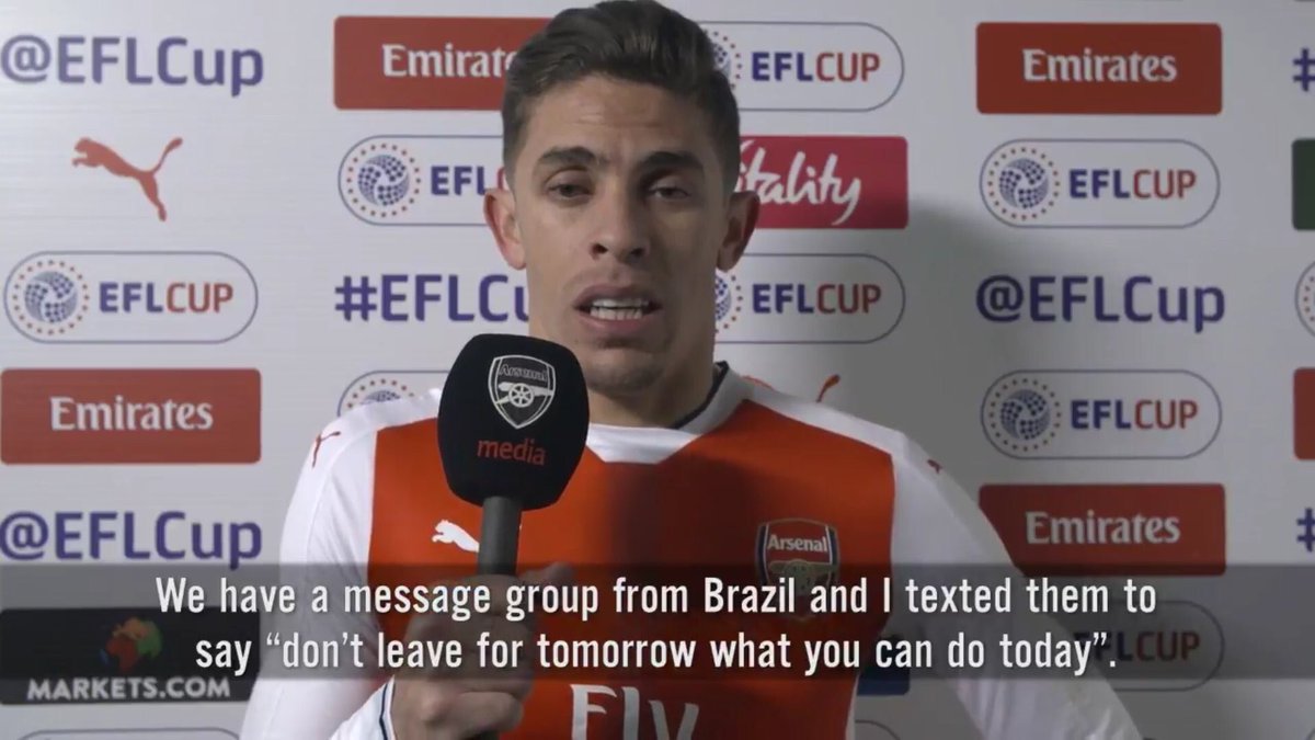 Footballtweet's tweet photo. Here's a life lesson everyone can learn Arsenal's Gabriel.

#ForzaChapecoense https://t.co/iDUfuUUHBJ