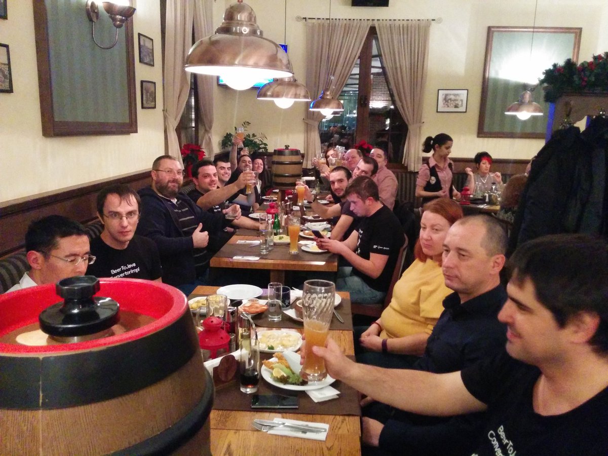 bgjug's tweet image. At the end of#jProfessionals Plovdiv, #javabeer event by @dbondzhev and his company dSoft