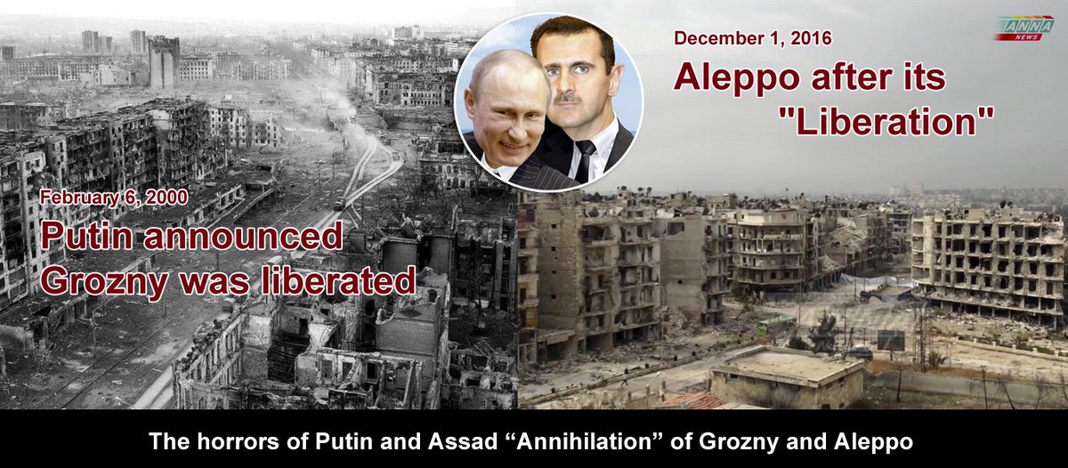 earthnews2020's tweet photo. The horrors of #Putin and #Assad “Annihilation” of #Grozny &amp; #Aleppo
#StandWithAleppo #AleppoIsBurning #Holocaust_Aleppo #Save_Aleppo #UNSC https://t.co/uf6TEUG9at