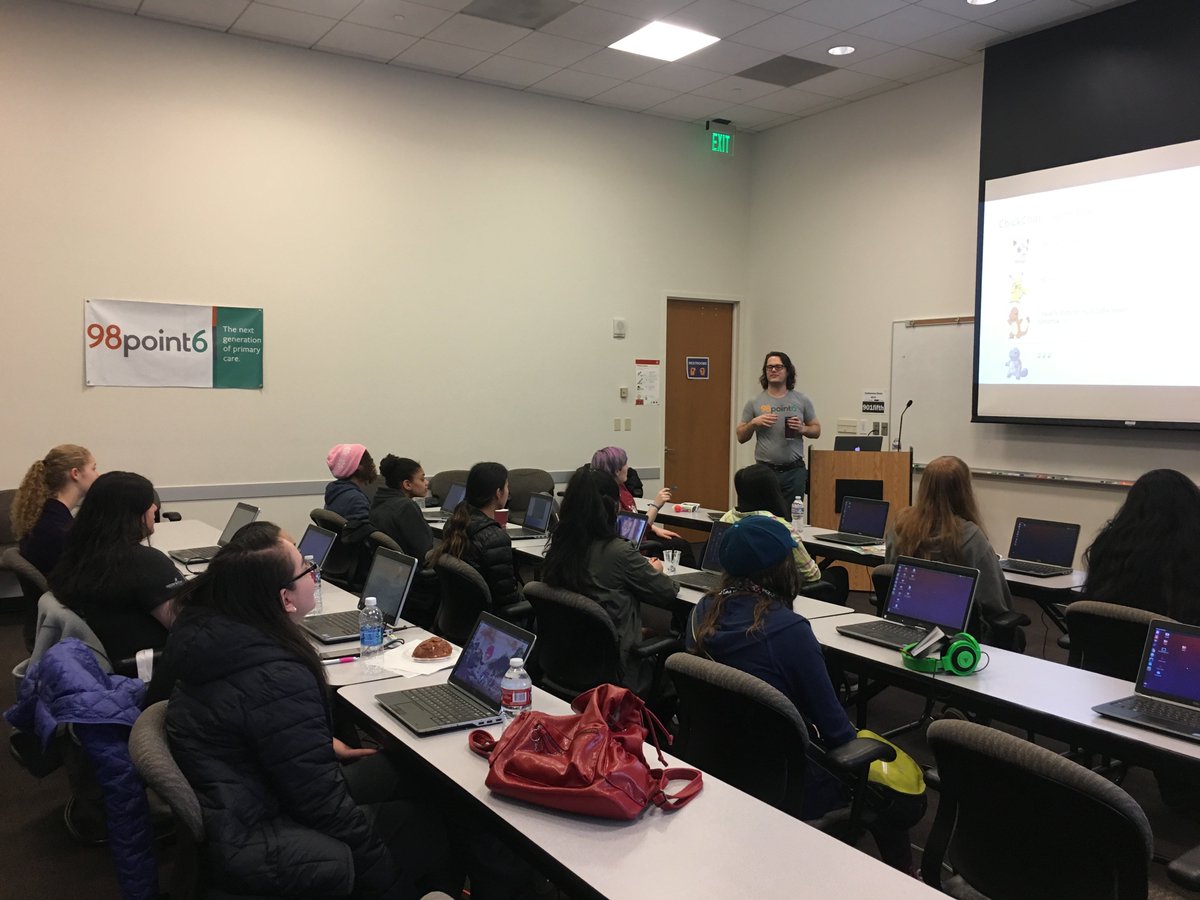 ChickTechSea's tweet image. Our girls are building and customizing their own chat app today with @98point6Inc @thomasvandoren #ChickTechSea #STEMworkshop #GirlsInTech