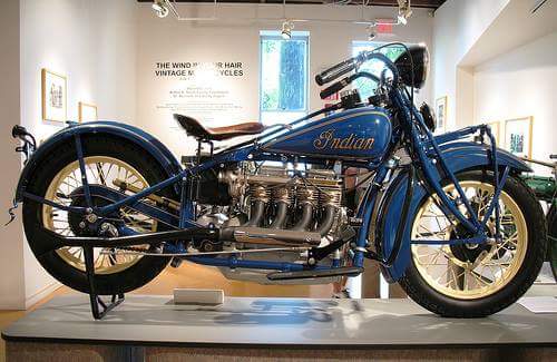 vintage blue indian motorcycle....