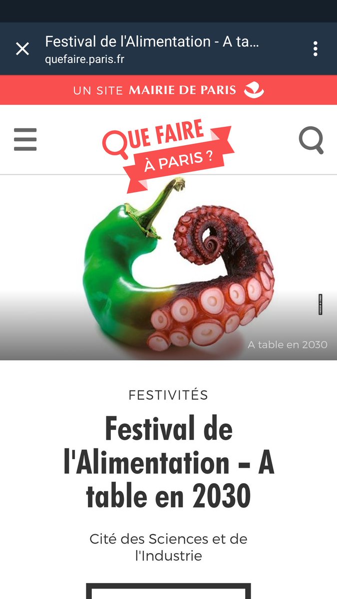 Claudia_OStory's tweet photo. Don't miss the Festival de l'#alimentation! Paris, 03-04 dec 2016 #foodlabelling #notofoodwaste #spirulina #tomorrowsfood #workshops https://t.co/ikqvplfUaw