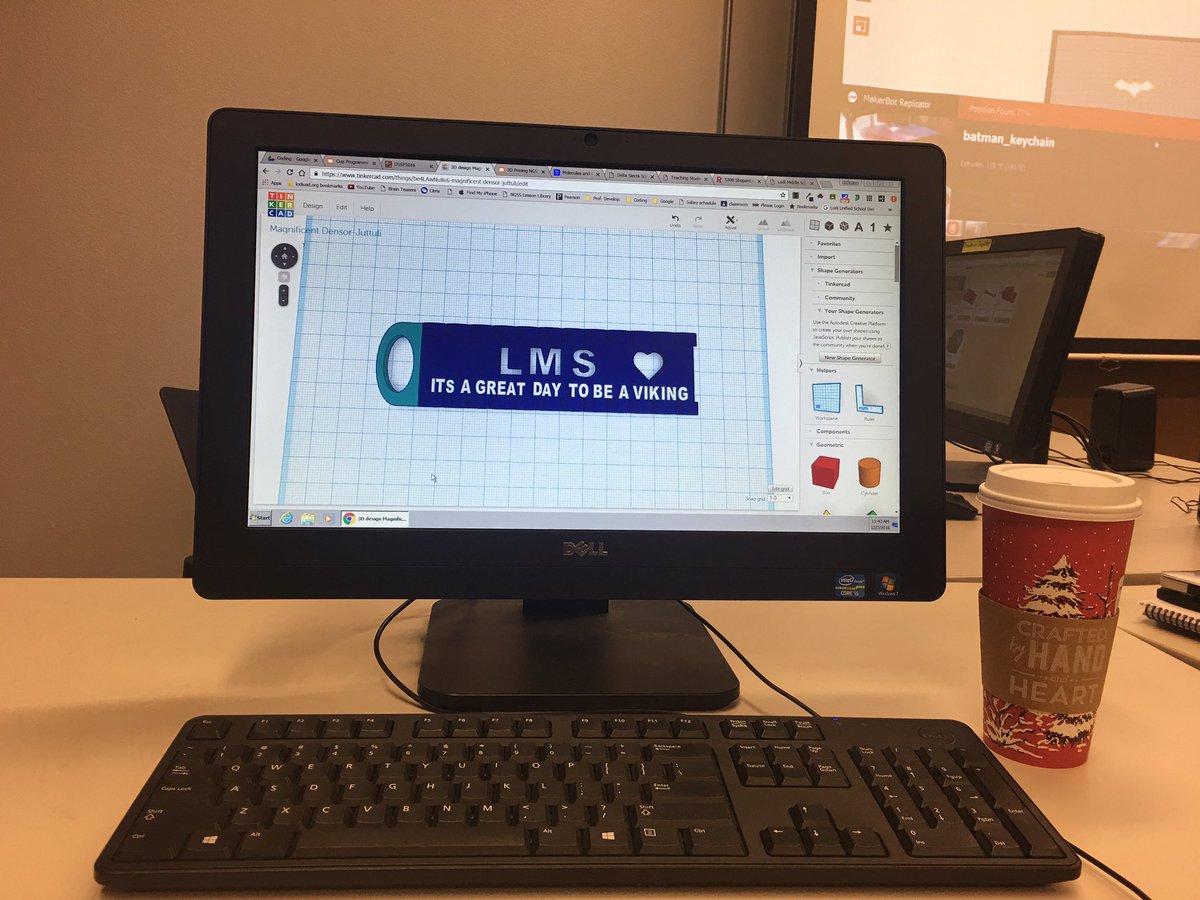 Mrslokteff's tweet photo. Learning how to 3D print at #DSSP2016 @SJCOESTEM #tinkercad #lodimiddlescience https://t.co/cGKZAsYusD