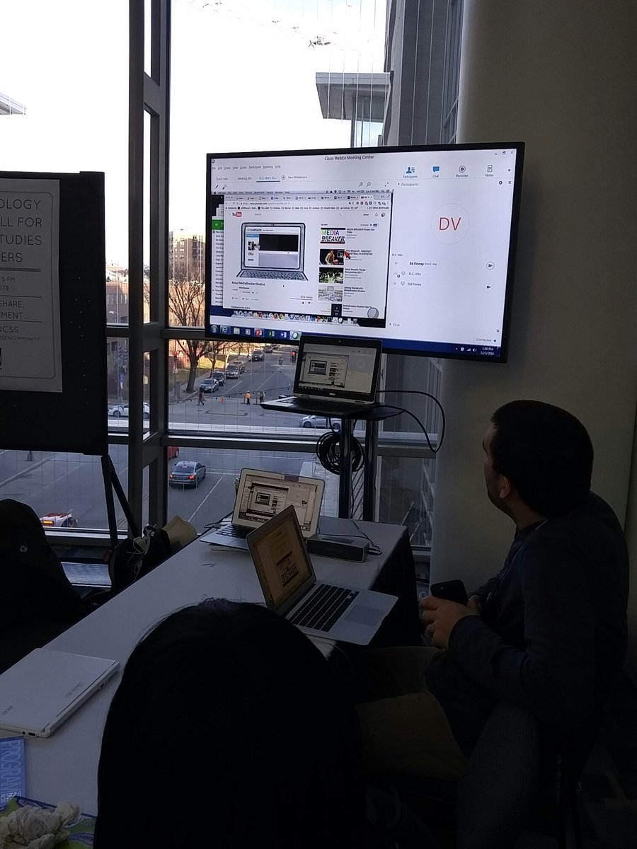 TechNCSS's tweet photo. There's a demo happening for @TheMediaBreaker RIGHT NOW in the Tech Lounge! #ncss16 @NCSSNetwork https://t.co/fhL6xiQMXM