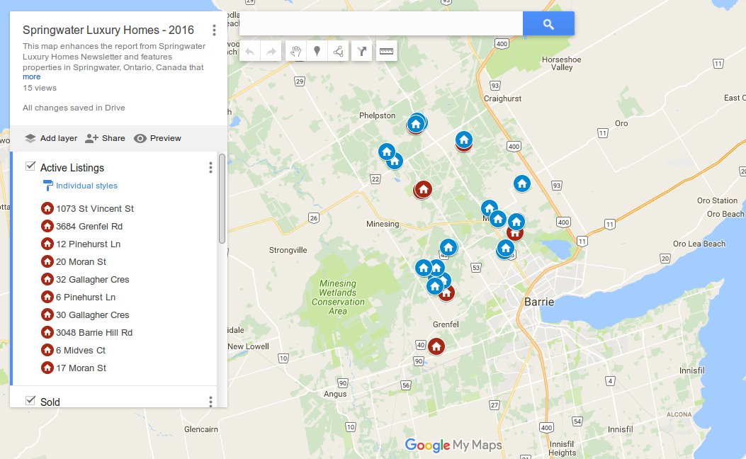 Want to visualize where the luxury listings in Springwater are? We've got a map for that! View it here: drive.google.com/open?id=1tDE7V… #RealEstate