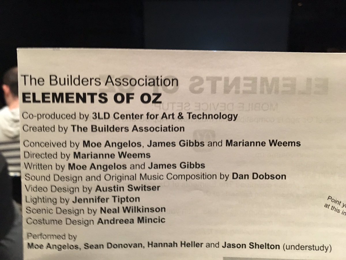 HESherman's tweet photo. Today's matinee: ELEMENTS OF OZ from The Builders Association. My 1st visit to @3LDNYC. #elementsofoz https://t.co/lo1vZ0EEev