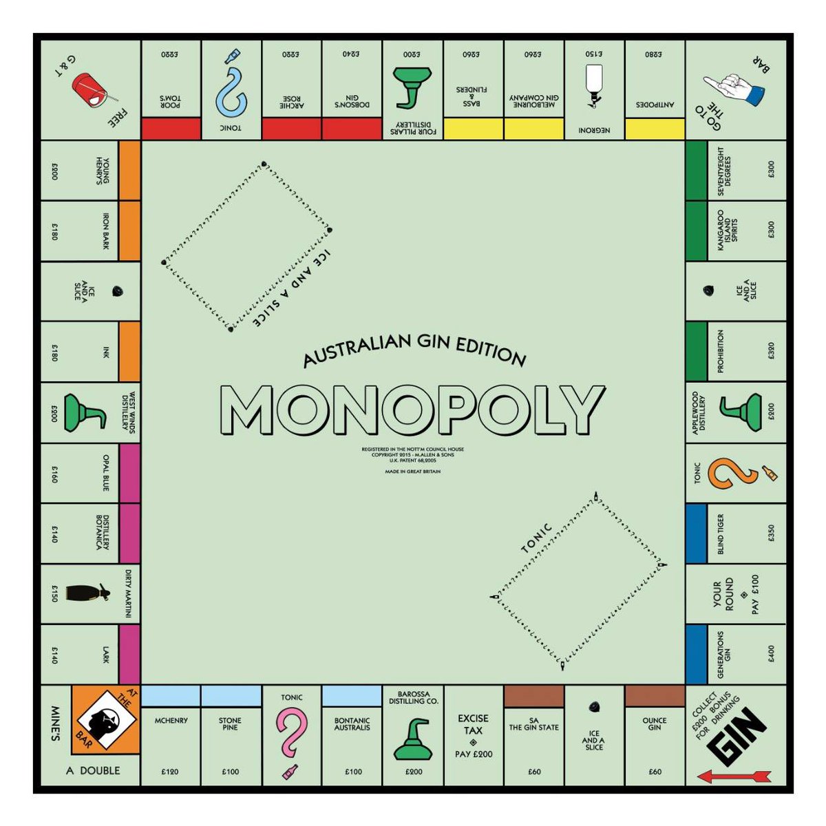 customonopoly's tweet photo. Made this a while ago. Never released it...#ozginopoly #gin from #australia :) #ginvent https://t.co/qveLrQ8C1n