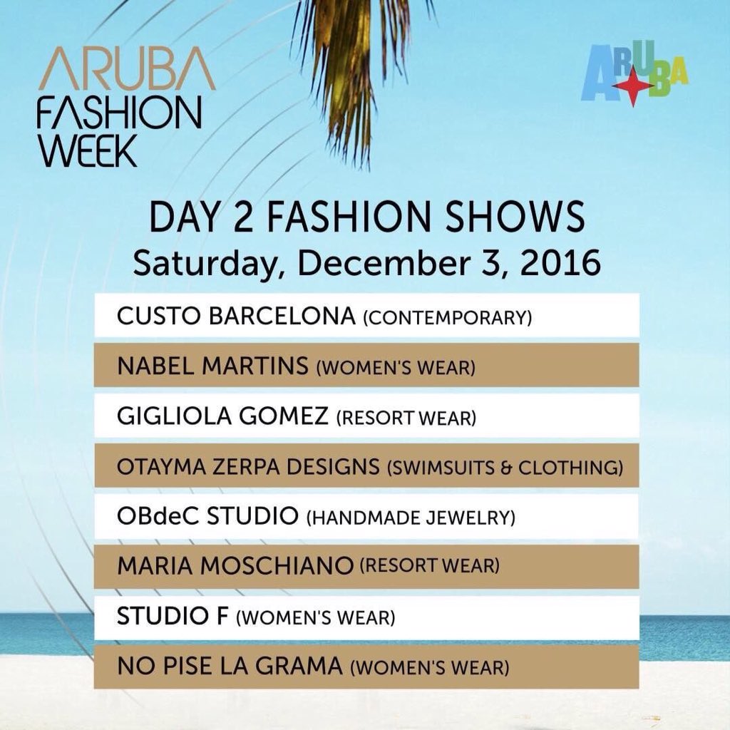 velvetmagazine's tweet photo. Estamos en el #arubafashionweek y seremos testigos de las propuestas de @Custo_Barcelona @NabelMartins @NoPiseLaGrama #Obdec https://t.co/wusvnUbBSk