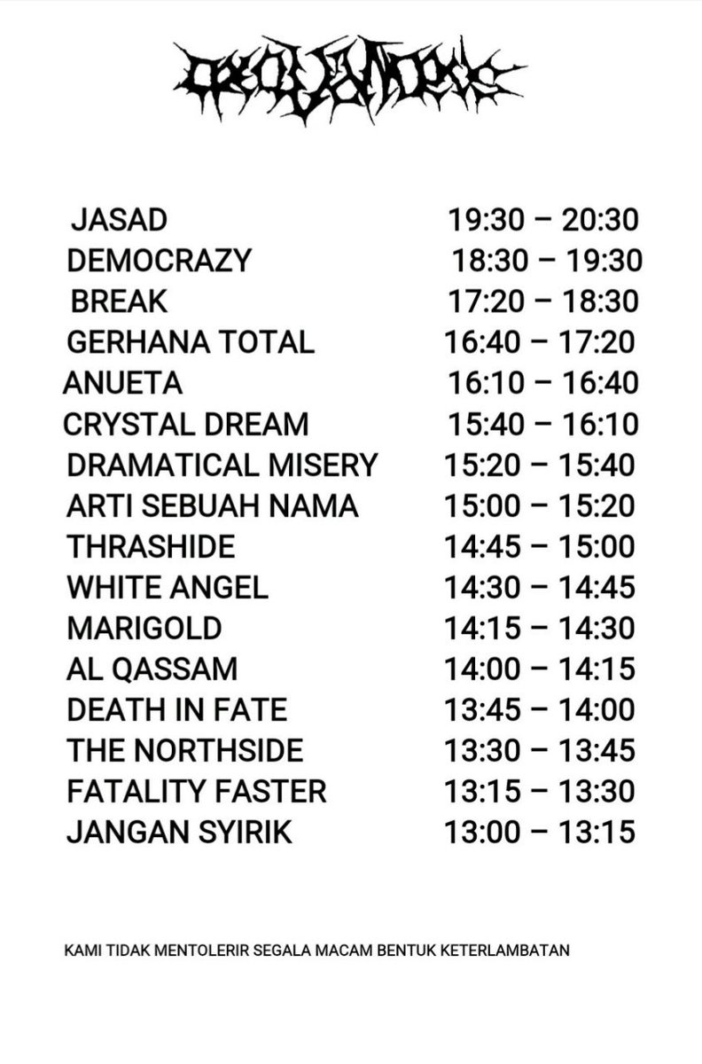 Jakarta... kita siap untuk kalian malam ini

INDONESIAN METAL MADNESS
@ Bulungan Outdoor Jakarta