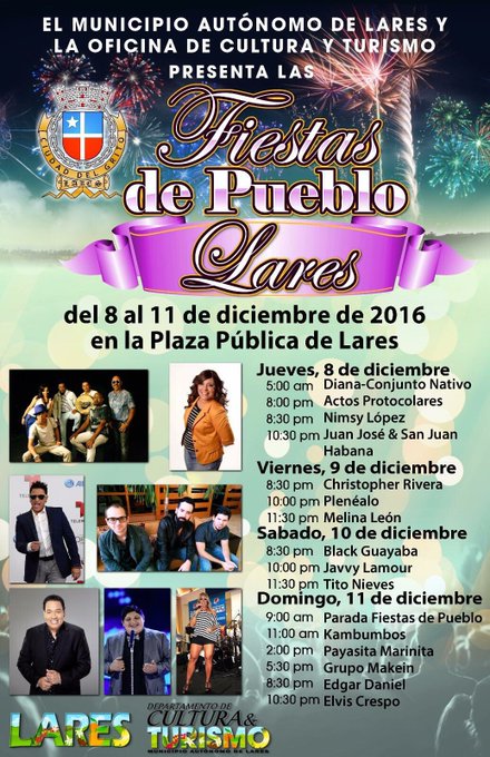 Mi gente linda del pueblo de Lares los invito acompa&ntilde;arme el domingo 11 de diciembre de 8:30pm a 10:00pm<a href="/tag/salsafactorybunch"class="tags"><span>#salsafactorybunch</span></a>