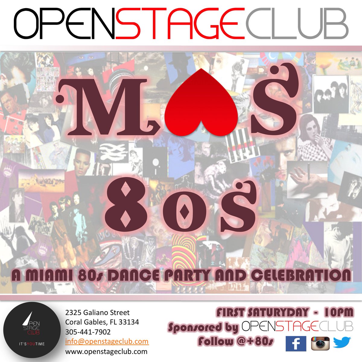 OpenStageClub's tweet photo. Join the #Ultimate80sExperience #Tonight #LiveMusic starting at 7PM #ThreeBands #AfterParty #DJ #Dancing all night #MiamiQuiere #Mas80s https://t.co/iPsW80N8Y5