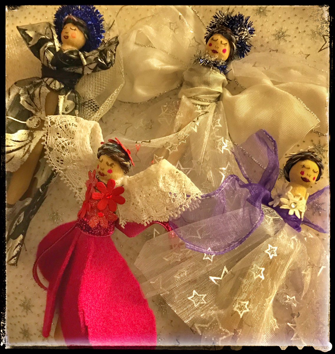 Been busy today creating more dolly peg angels ready to sell at <a href="/Fairchristmas/">Fair Christmas Fayre</a> next Saturday! Always my favourite fair of the year!