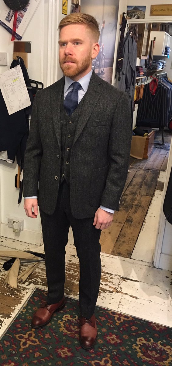 RegentTailoring's tweet photo. Thanks Rich for coming down from the big smoke to pick up your new #Bespoke suit. #suit #tweed #madetomeasure #bespoke #tie @Harry_Stedman https://t.co/UMmf7F98K7