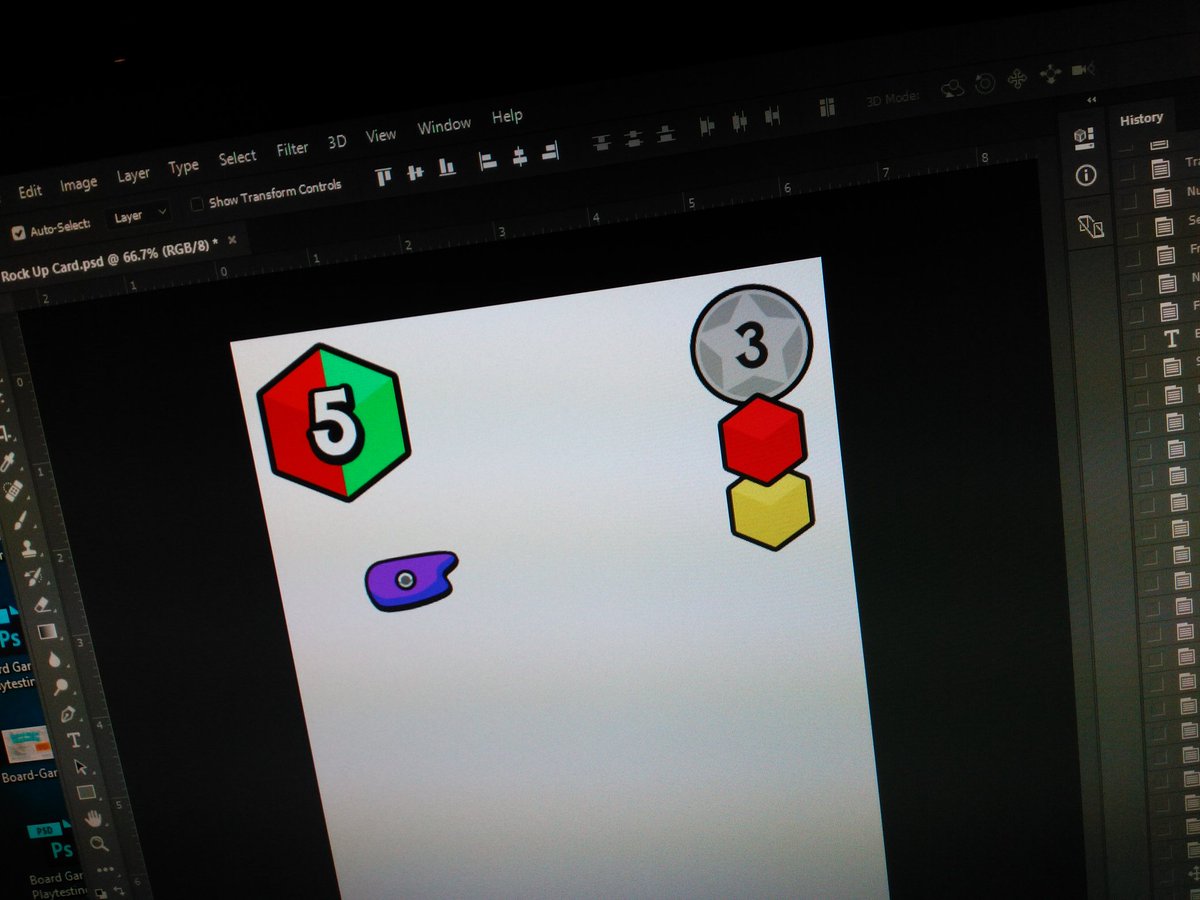 MostMons's tweet image. Sat down just to transfer some files to a USB stick... Ended up setting up card layout &amp;amp; iconography in Photoshop #boardgame #indiedev