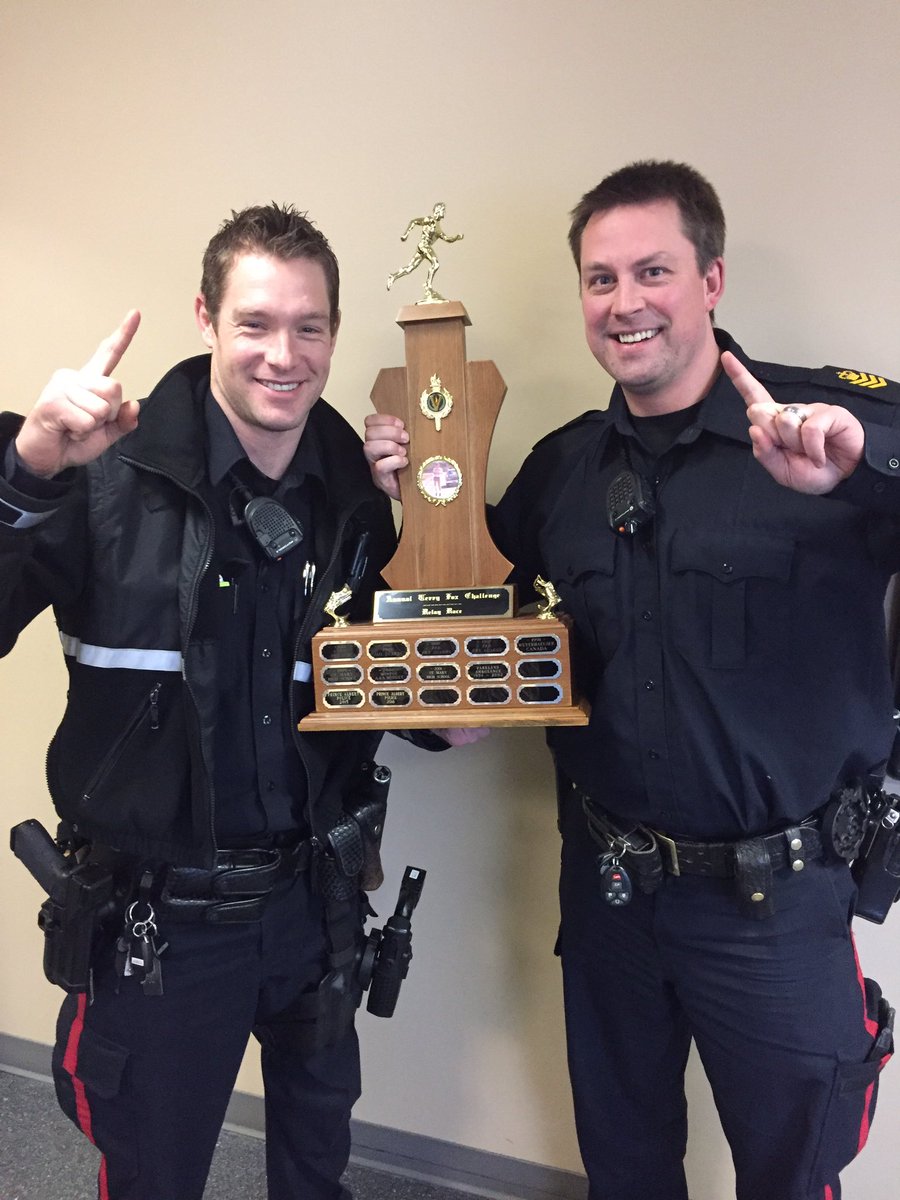 pistolpeter4's tweet photo. Thanks to the PA  @TerryFoxCanada chapter for dropping off the new and improved relay race trophy @PAPOLICEca needs a bigger trophy case! https://t.co/VQc6hgq1Lw