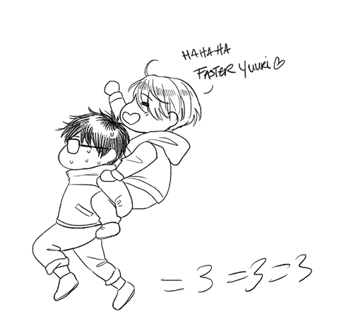 alternatively, stuff i wanted to see: yuuri training while having victor ride on his back and being a little shit