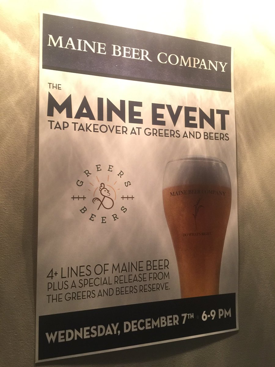 Come to G&amp;B this Wednesday - 12/7/2016 for the <a href="/mainebeerco/">Maine Beer Company</a> Tap Takeover. 5 Lines, Maine Inspired Food Menu and Live Music! Cannot wait!
