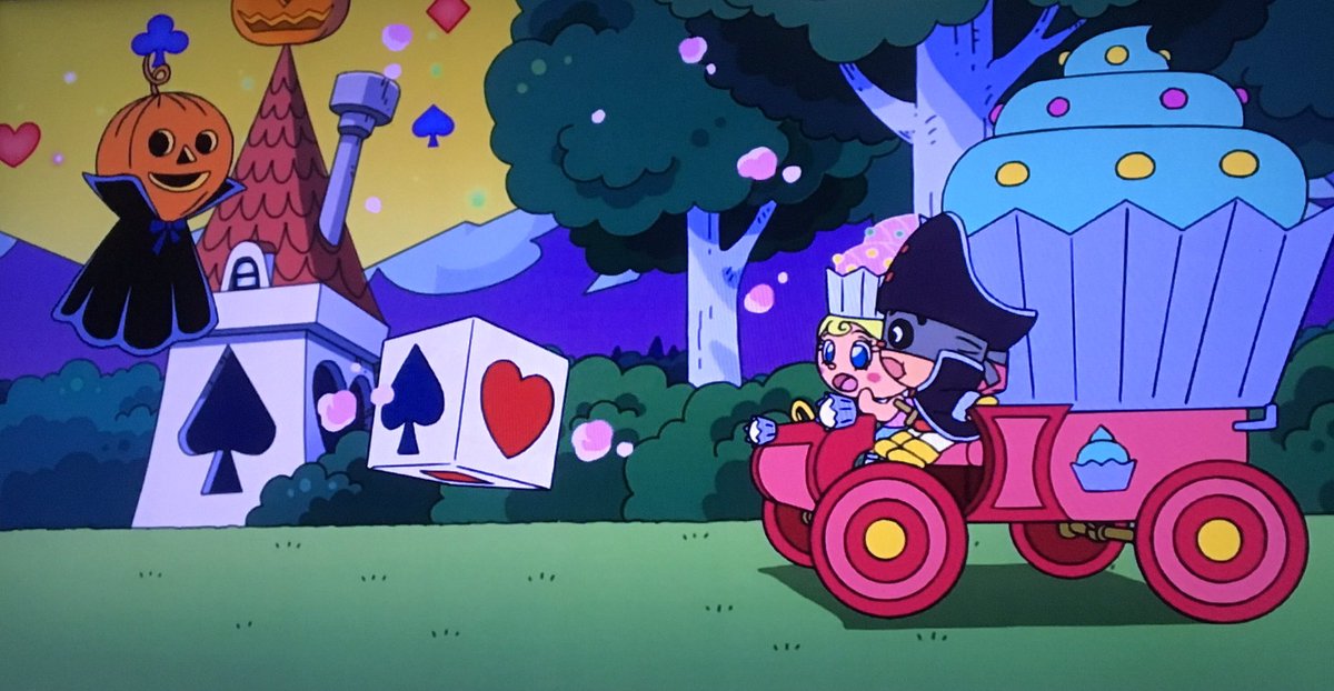 今日のアンパンマンはカップケーキちゃんとハロウィンマンでした