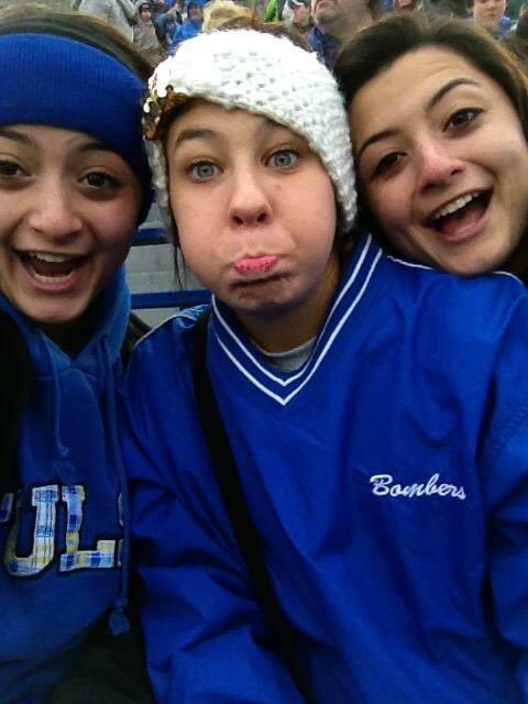 Awdrii's tweet photo. Why is it always cold and rainy when I go to football games with you two? #throwback #bedlam2016 https://t.co/99XYptShaG