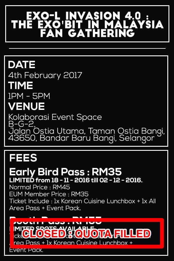 EXOUnionMY's tweet photo. Good Morning &amp; Happy Sunday EXO-L! 
We hv approx 13 seats left for our gathering. Have you gotten yourself a ticket?
https://t.co/h7CCRZ1tUN https://t.co/qmQD6yL4ZY