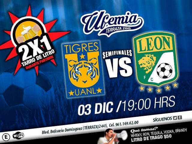Chicoasen's tweet photo. ¿Tigres ó León? ¿Quien rugirá más fuerte? Los esperamos en #Ufemia https://t.co/JU5HjvjhfQ