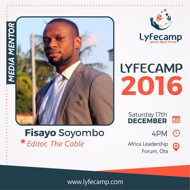 lyfecamp's tweet photo. Meet the Media Mentor: Mr. Fisayo Soyombo-@fisayosoyombo. Discover some great insights on the link between business and the media! #LYFECamp https://t.co/H4FEGWAF04