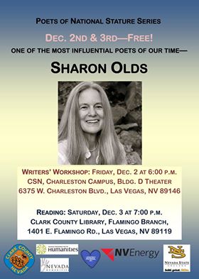 Poet Sharon Olds reads her words at Flamingo Library / Tonight / 7:00 pm / Free